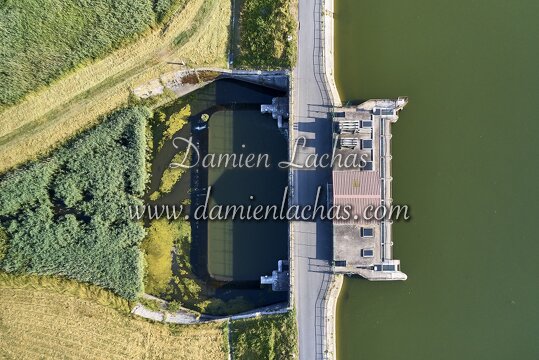 vnf dts barrage reservoir stock photo aerien 019