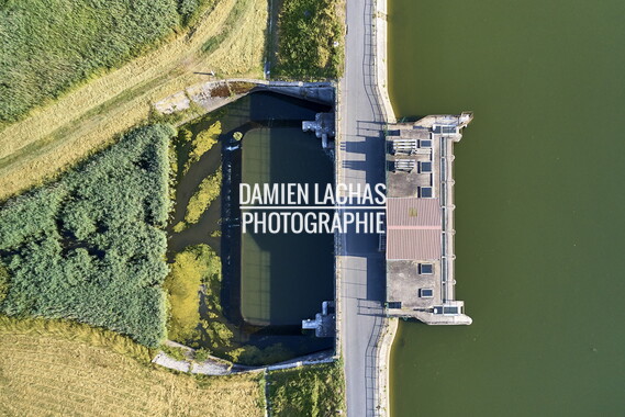 vnf dts barrage reservoir stock photo aerien 019